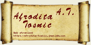 Afrodita Tošnić vizit kartica